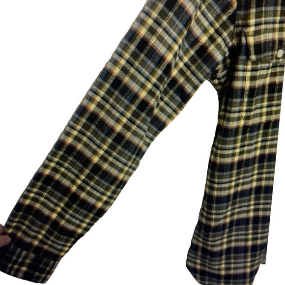 Flannel Shirt Everlane Mens Brushed Flannel Brown Plaid Cotton Long Size… - Picture 8 of 15